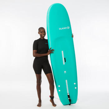 女式冲浪氯丁橡胶短款泳衣 带1.5 毫米背面泡沫拉链- Black