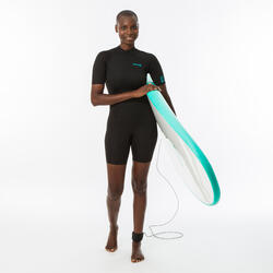 女式冲浪氯丁橡胶短款泳衣 带1.5 毫米背面泡沫拉链- Black