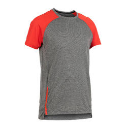 青少年体能透气技术 T 恤 S580 - 灰色/红色