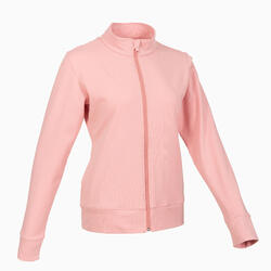 女式基础健身和普拉提运动保暖夹克 100 系列 - 粉色