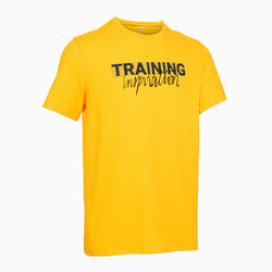 基础健身弹性棉 T 恤 - 黄色