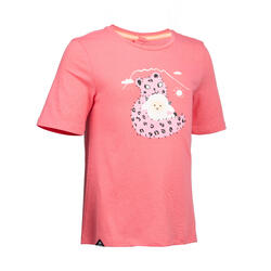 青少年山地徒步短袖 T恤 女童 -淡粉色丨MH100