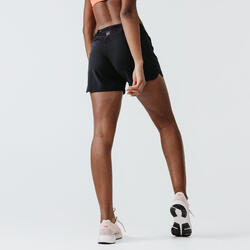 女式跑步运动快干短裤-黑色
