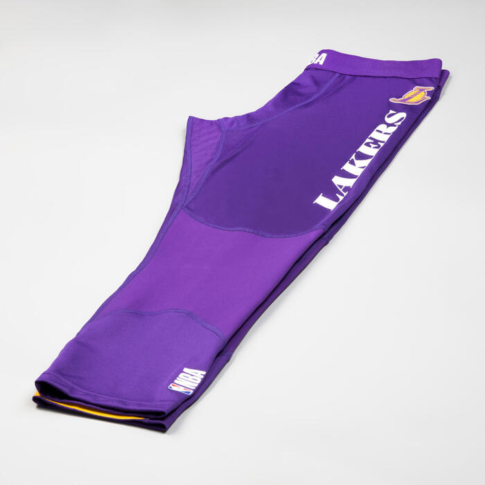 成人篮球紧身裤Capri - 紫色/NBA 洛杉矶湖人