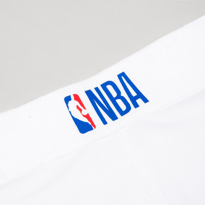 男孩/女孩篮球紧身裤Capri - 白色/NBA 布鲁克林篮网
