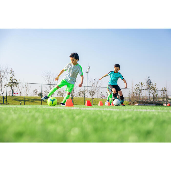 儿童足球短袖运动F520 - 蓝色/灰色