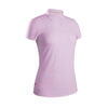 女士高尔夫温和天气短袖Polo衫500-紫红色