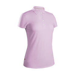 女士高尔夫短袖Polo衫-紫红色
