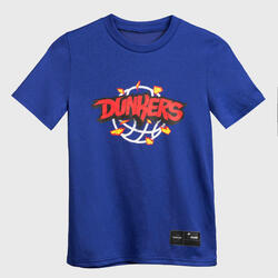 男孩/女孩篮球运动T恤TS500 Fast - Blue Dunkers