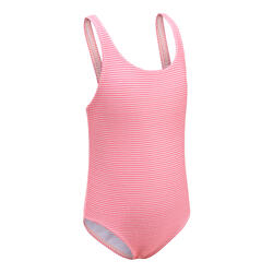 女婴连体泳衣- Pink Stripes Print
