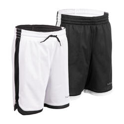 青少年篮球双面短裤 SH500R - 白色/黑色