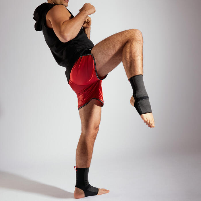 成人搏击运动脚踝支撑附件 - 黑色/红色