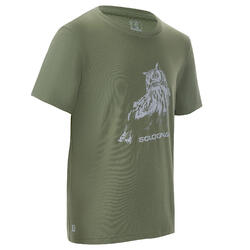 SG100 儿童荒野徒步 T 恤 - 绿色/猫头鹰