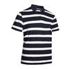 男士高尔夫短印花短袖Polo衫-深蓝色条纹