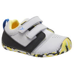幼童室内外学步鞋 500 I LEARN 系列 3.5-7 码 - 灰色/黄色
