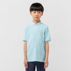 儿童高尔夫透气短袖Polo衫-天蓝色