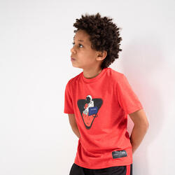 男孩/女孩篮球运动T恤TS500 Fast - Cosmo Red