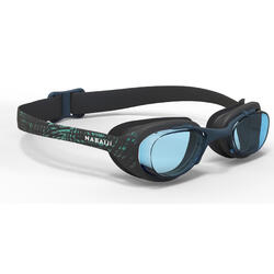 游泳眼镜- Xbase Print L - 透明镜片- Palm Blue