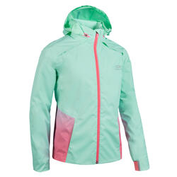 女童防雨夹克AT500 - 绿粉