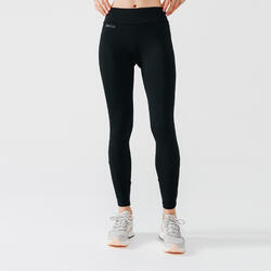 女士跑步运动保暖紧身裤-黑色