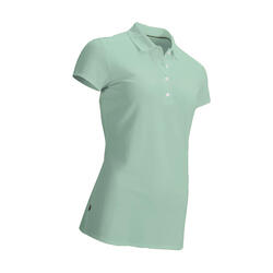 女士高尔夫短袖Polo衫500-浅绿