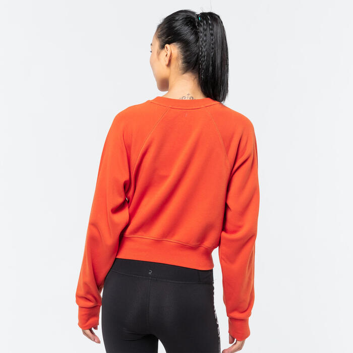 女式街舞短款运动衫 - 橙色