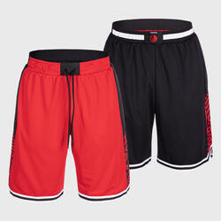 成人篮球双面运动短裤SH500R - 黑色/红色