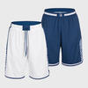 男式篮球双面短裤SH500R - 白色/海军蓝