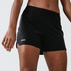 女式跑步运动快干短裤-黑色