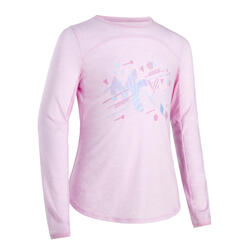 青少年体能透气长袖T恤系列 - 粉色