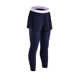 女式有氧健身紧身裤 500 系列 - 黑色/淡紫色