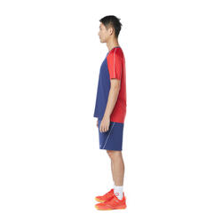 成人男式羽毛球T恤530 古典蓝红