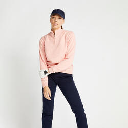 女式凉爽天气高尔夫套头衫500-粉色