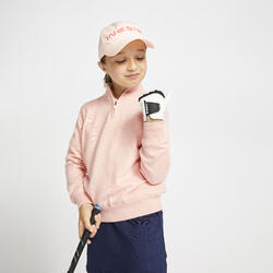 儿童温和天气高尔夫套衫500-粉色