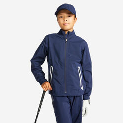 儿童高尔夫防雨夹克500-深蓝色