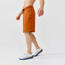 男式跑步柔软透气短裤- 红褐色