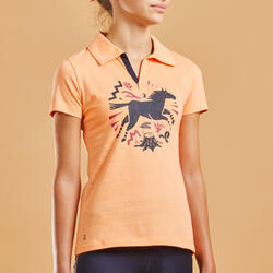 短袖POLO衫-橙色-马术运动