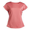 女式网球圆领快干柔软T恤500- 粉色