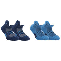 儿童跑步隐形袜 一套包含海军蓝和蓝色两双