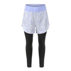 女童青少年体能短裤 内置紧身裤 - 碳灰色