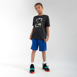 男孩/女孩篮球运动T恤TS500 Fast - 黑色 Basket