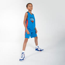 男孩/女孩篮球短裤SH500 - 蓝色/红色