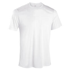 男式有氧健身圆领透气 T 恤 - 纯白色