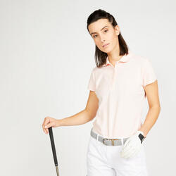女士炎热天气高尔夫短袖Polo衫-柔粉色
