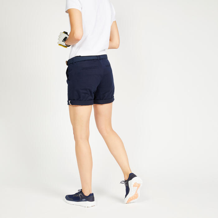 女式温和天气高尔夫短裤500-深蓝色