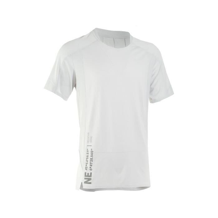 男式山地徒步短袖合成 T 恤 MH500 