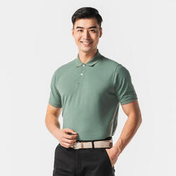 男士温和天气高尔夫短袖Polo衫500-绿色